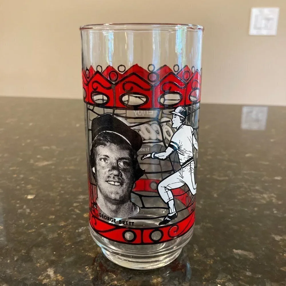 RARE Vintage 1982 George Brett Coca Cola Stained Glass